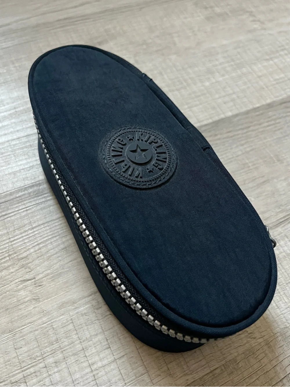 KIPLING Navy Oval Canvas Toiletry Pencil Pouch